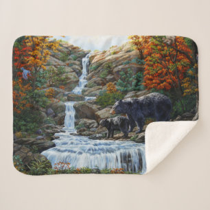 Schwarzbär Mutter und Cube Wasserfall Sherpadecke