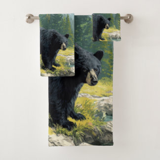Schwarzbär-Natur-Handtuch-Set - Personalisieren Si Badhandtuch Set