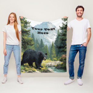 Schwarzbär-Natur-Wurfdecke Fleecedecke
