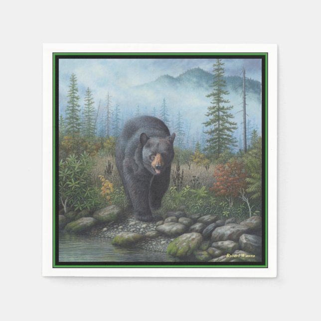 Schwarzbär Serviette (Vorderseite)