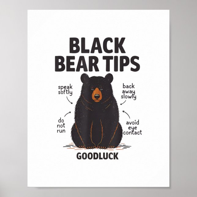 Schwarzbär-Tipps viel Glück Poster (Vorne)