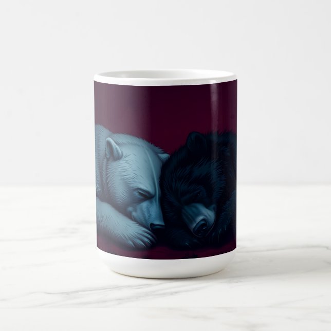 Schwarzbär und Eisbär Kaffeetasse (Mittel)