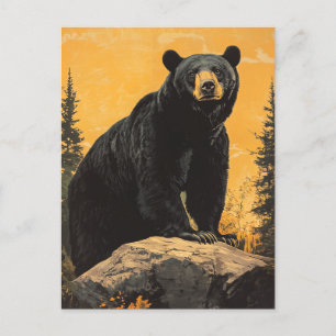 Schwarzbär Vintage Postkarte