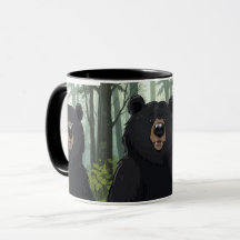 Schwarzbär-Wald-Tasse – Süße Wildlife-Kaffeetasse