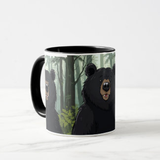 Schwarzbär-Wald-Tasse – Süße Wildlife-Kaffeetasse Tasse