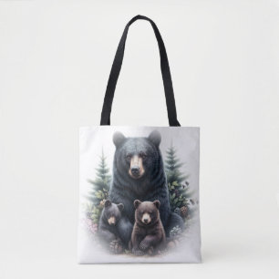 Schwarzbären im Wald - Rustikale Tierwelt Tasche