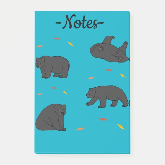 Schwarzbären Post-it Klebezettel (Vorderseite)