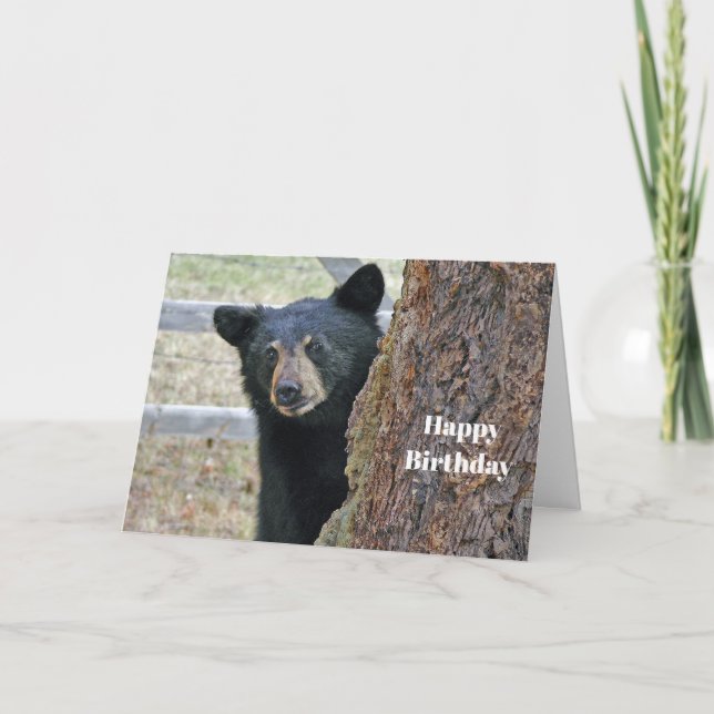 Schwarzbärenbaum Foto Geburtstag Karte (Vorderseite)