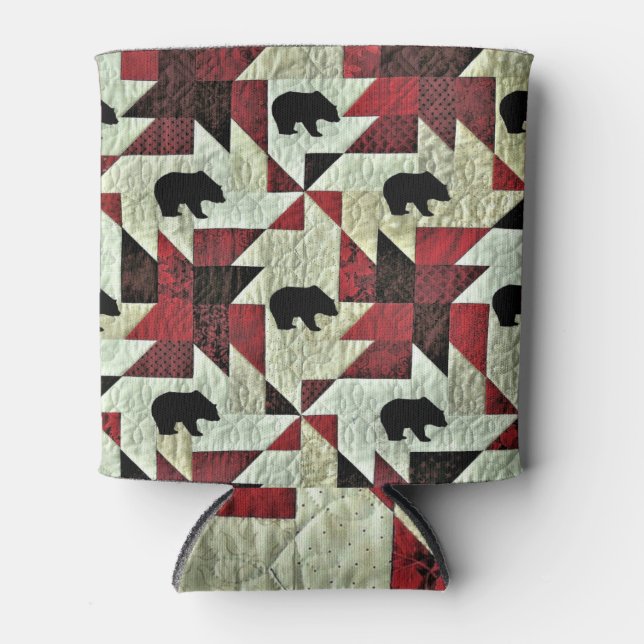 Schwarzbärenquilt Dosenkühler (Vorderseite)