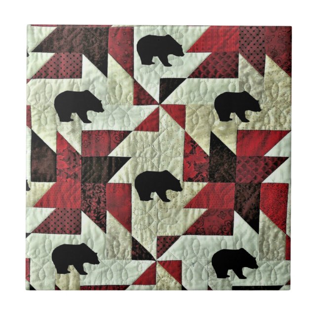 Schwarzbärenquilt Fliese (Vorderseite)