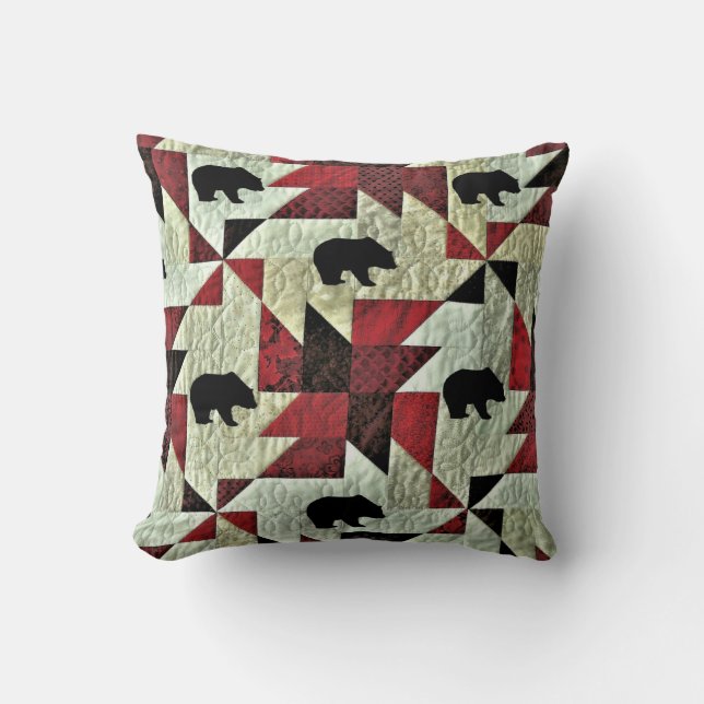 Schwarzbärenquilt Kissen (Vorderseite)