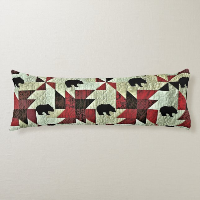 Schwarzbärenquilt Seitenschläferkissen (Vorderseite)