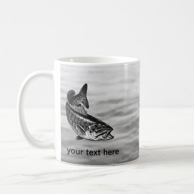 Schwarzbarsch-Fischen Kaffeetasse (Links)