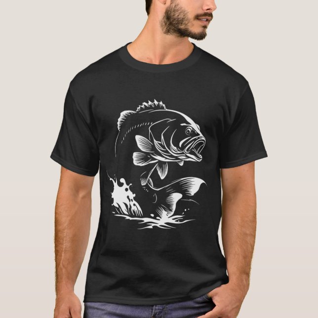 Schwarzbarschfischen T-Shirt (Vorderseite)