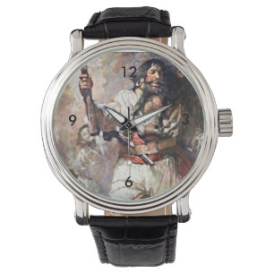 Schwarzbart auf der Feuerpest-Illustration Armbanduhr