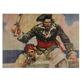 Schwarzbartenpferd-Pirate und Mate-Illustration Schneidebrett