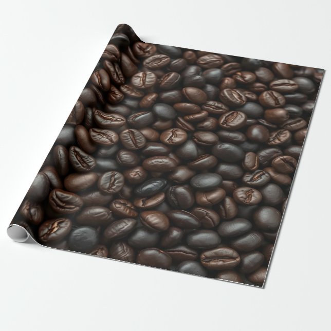 Schwarzbraune Kaffeebohnen Geschenkpapier (Ungerollt)