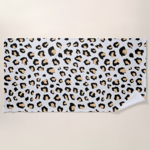 Schwarzbraune Tierhellleoparde Strandtuch