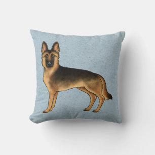 Schwarzbrauner Deutscher Schäferhund Cartoon-Hund Kissen