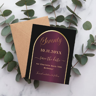 Schwarzburgund Budget 70. Geburtstag Save the Date Flyer