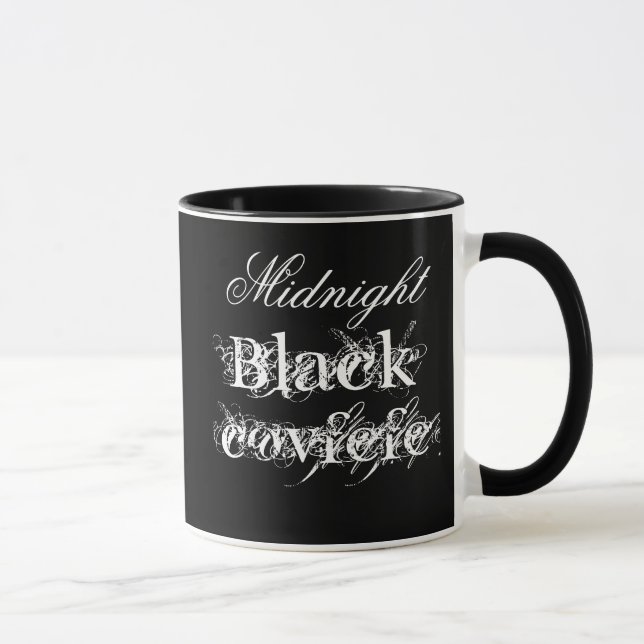 Schwarzcofvefe für Mitternacht individuell anpassb Tasse (Rechts)