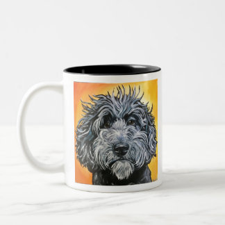 Schwarzdoodle Zweifarbige Tasse