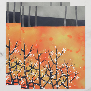 Schwarzdornblüten-Frühlings-Schrappbuch-Papier