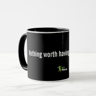 Schwarze 11 oz-Tasse  Öko Fitness Nichts wert Tasse