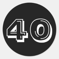Schwarze 40. Geburtstagskleber