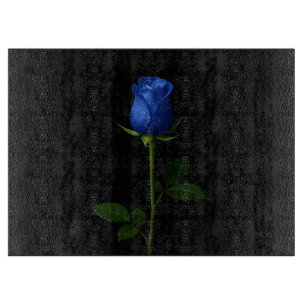Schwarze 4 Luxe Glasboard Midnight Blue Rose Schneidebrett