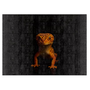 Schwarze 4 Luxe Glasplatte Gecko Leopardidechse Schneidebrett