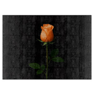 Schwarze 4 Luxe Glasplatte Sunset Orange Rose Schneidebrett