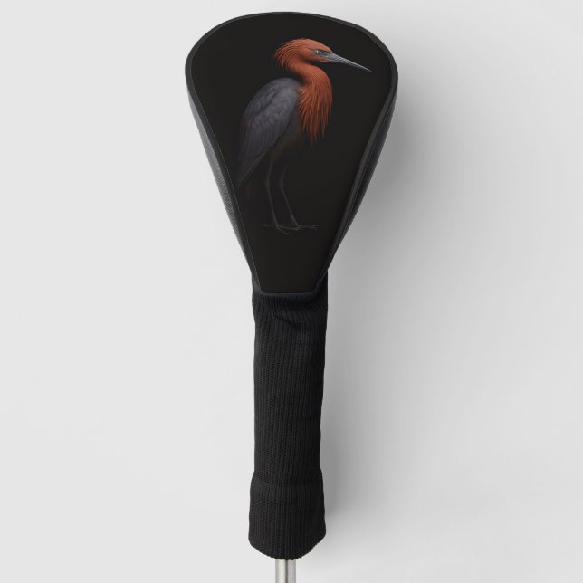 Schwarze 4 Luxe Golf Driver Hülle, Rötlicher Seide Headcover (Vorderseite)