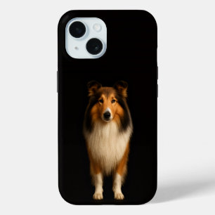 Schwarze 4 Luxe iPhone 15 Hülle, treuer Collie-Hun Case-Mate iPhone Hülle
