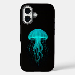 Schwarze 4 Luxe iPhone 16 Hülle, grüne Qualle Hülle