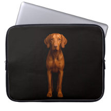 Schwarze 4 Luxe Laptop-Hülle, agiler Vizsla-Hund