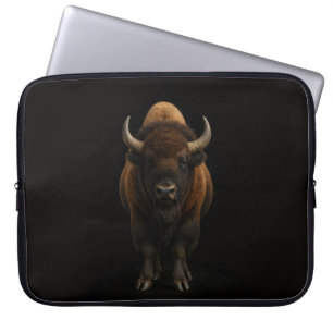 Schwarze 4 Luxe-Laptop-Hülle, Amerikanischer Bison Laptopschutzhülle