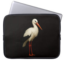 Schwarze 4 Luxe Laptop-Hülle, Anmutiger Storch