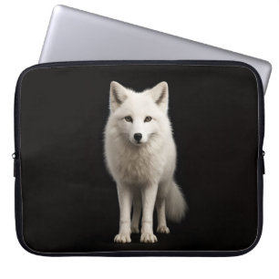 Schwarze 4 Luxe Laptop-Hülle, Elfenbein-Polarfuchs Laptopschutzhülle