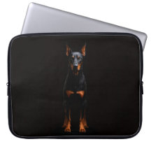 Schwarze 4 Luxe Laptop-Hülle, Guardian Dobermann-H