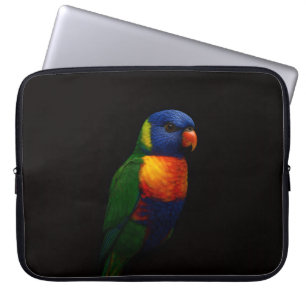 Schwarze 4 Luxe Laptop-Hülle, Lorikeet Regenbogen Laptopschutzhülle
