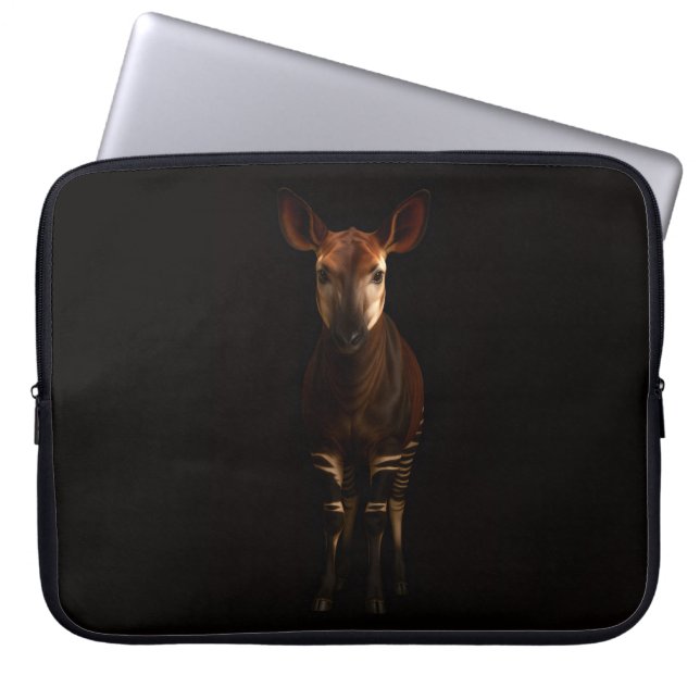 Schwarze 4 Luxe-Laptoptasche, Forest Okapi Laptopschutzhülle (Vorderseite)