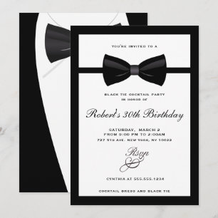Schwarze Abendgarderobe, Cocktailparty-Einladungen Einladung