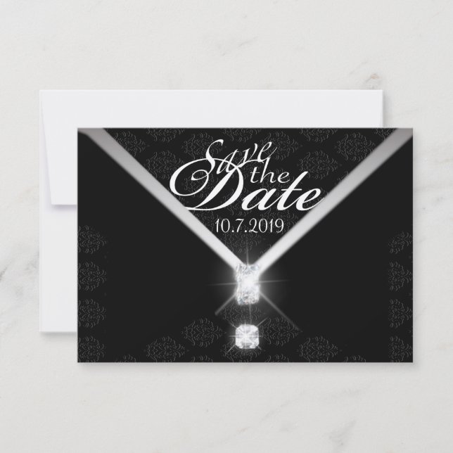 Schwarze Abendgarderobe - Rettet das Datum Save The Date (Vorderseite)
