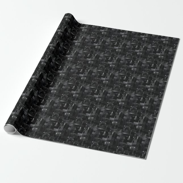 Schwarze abstrakte Malerei  Geschenkpapier (Ungerollt)