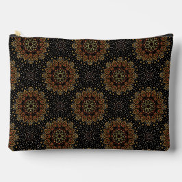 Schwarze Abstrakte Mandala Design Make-up Bag Zubehörtasche