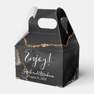 Schwarze Achat Gold Glitter Hochzeitsgunst Geschen Geschenkschachtel
