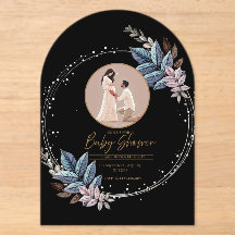 Schwarze Acryl-Baby-Shower-Einladung