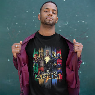 Schwarze Adam-Zeichen in Streifen grafisch T-Shirt