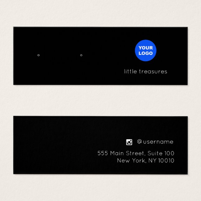 Schwarze Add-Logo-Plakatkarte (Vorne & Hinten)